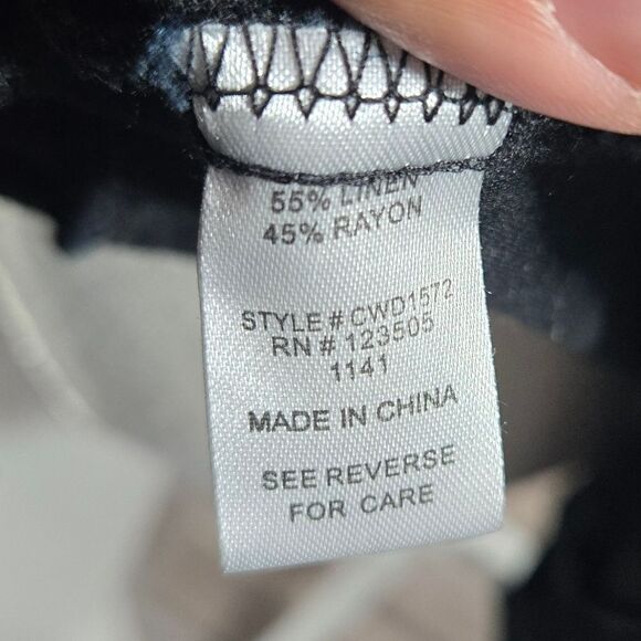 Culture Code Black Linen Wrap Dress Sz Small - Picture 6 of 6